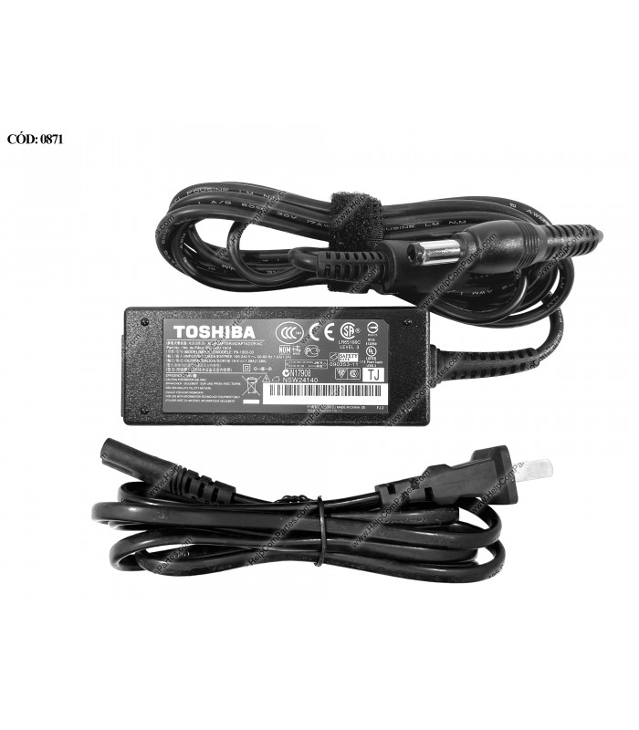 CARGADOR TOSHIBA 19V---1.58A 30W PIN 5.5*2.5 100-240V~ US 50-60Hz 2PRONG PA3743U-1ACA OEM