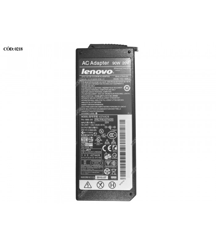 CARGADOR LENOVO 20V---4.5A 90W PIN 7.9*5.5 100-240V~ US 50-60Hz 3PRONG SIN CABLE DE PODER 42T4429 OEM