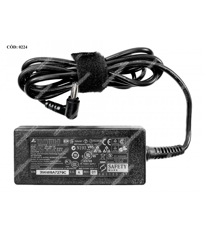 CARGADOR DELTA 19V---2.1A 40W PIN 5.5*2.5 100-240V~ US 50-60Hz 3PRONG ADP-40MH BD OEM