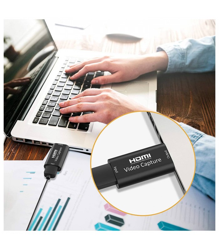 CAPTURADORA ANERA USB A HDMI VIDEO 4K 1080P 60FPS/ IMPUT MAX 4K OUTPUT MAX 1080P / AE-DUC201