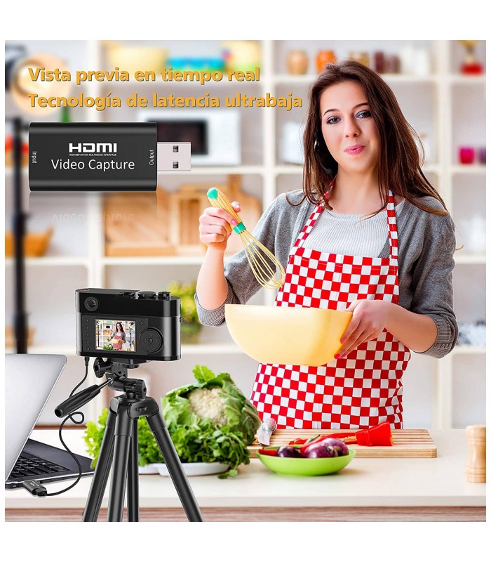 CAPTURADORA ANERA USB A HDMI VIDEO 4K 1080P 60FPS/ IMPUT MAX 4K OUTPUT MAX 1080P / AE-DUC201