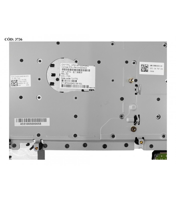HP ASSY W/KB W/PLMRST W/TP /HP 15-AY 15-BA 15T-AY 15Z-BA 15-BD 15-BE 15-BF SERIES 855022-161 SLV LA ORIG.