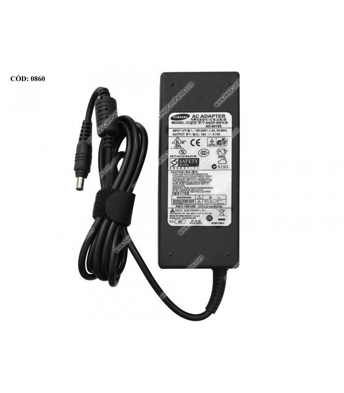 CARGADOR SAMSUNG 19V---4.74A 90W PIN 5.5*3.0 100-240V~ US 50-60Hz 3PRONG SIN CABLE DE PODER AD-9019S ORIG