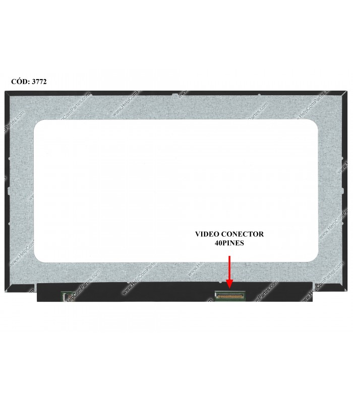 DISPLAY TOUCH 15.6" 40PIN WLED SLIM FHD (1920x1080) NARROW GLOSSY 60HZ TS USB eDP VC.D PCBA FLAT 2,5cm NO BRACKETS