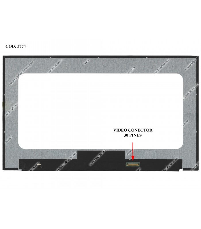 DISPLAY 15.6" 30PIN WLED SLIM FHD (1920x1080) NARROW MATTE 60Hz IPS N-TS eDP VC.D PCBA BENT 2cm NO BRACKETS 02GMF6 ORIG.