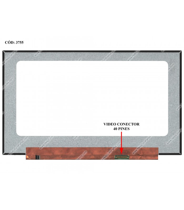 DISPLAY 17.3" 40PIN WLED SLIM FHD (1920x1080) NARROW MATTE 144Hz IPS N-TS eDP VC-D PCBA FLAT NO BRACKETS NV173FHM-N4A ORIG.