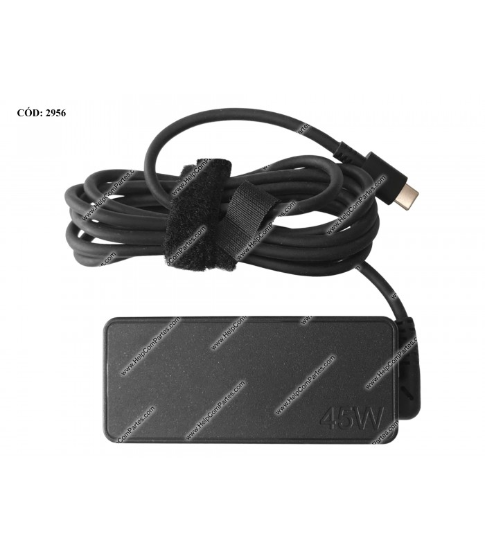 CARGADOR LENOVO USB-C 45W 20.0V---2.25A /15.0V---3.0A /9.0V---2.0A /5.0V---2.0A 10.0W /100-240V~ US 50-60Hz 2PRONG ORIG.