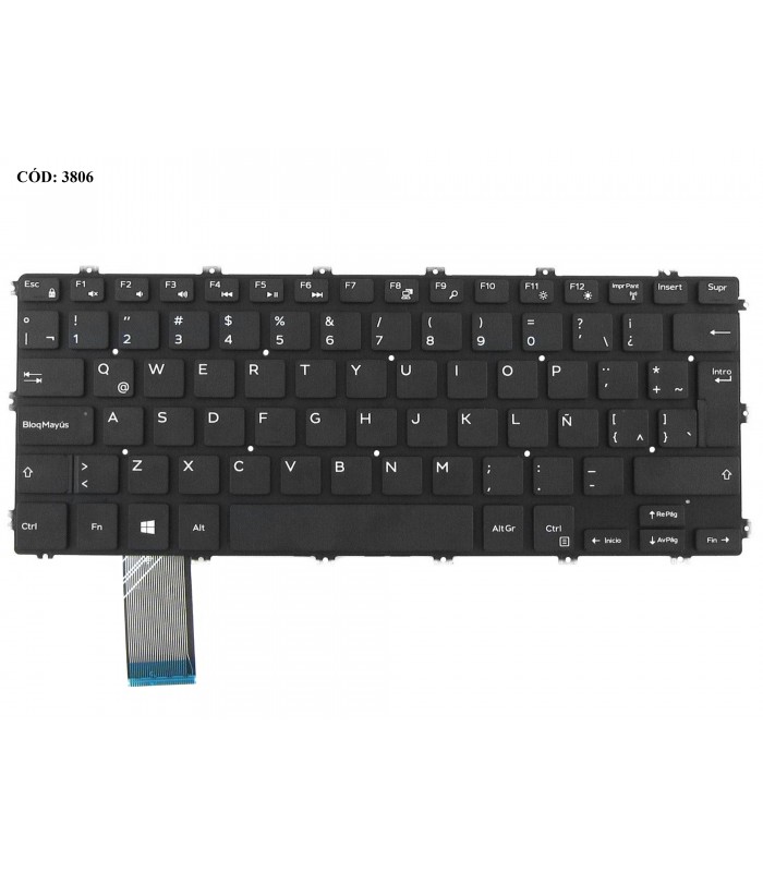 TECLADO DELL LATITUDE 3400 INSPIRON 15 5580 5585 5588 09X65Y BK LA ORIG.
