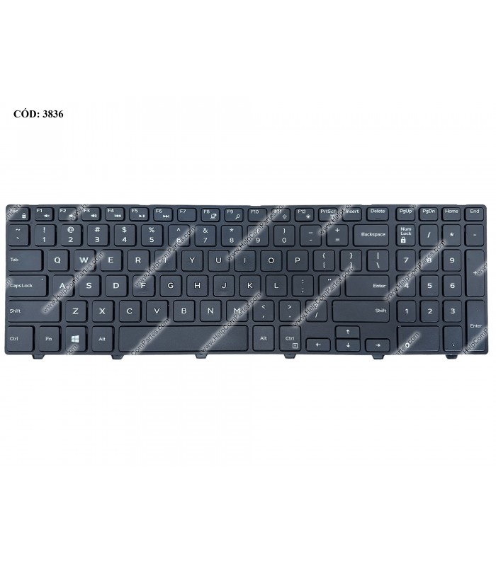 TECLADO DELL INSP. 15-3000 3552 3558 3542 5542 5547 5548 5545 5558 5555 5559 /17 5748 5749 SERIES BK BL-WH US ORIG (DS)
