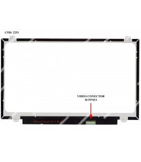 DISPLAY 14.0" 30PIN WLED SLIM WXGA HD (1366x768) MATTE 60HZ eDP VC.D PCBA FLAT SEG. U/D BRACKET/ L23210-001
