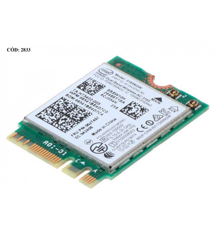 WI-FI M.2 NGFF 2230 INTEL DUAL BAND AC 3165 BT 4.0 3165NGW 0MHK36 ORIG.