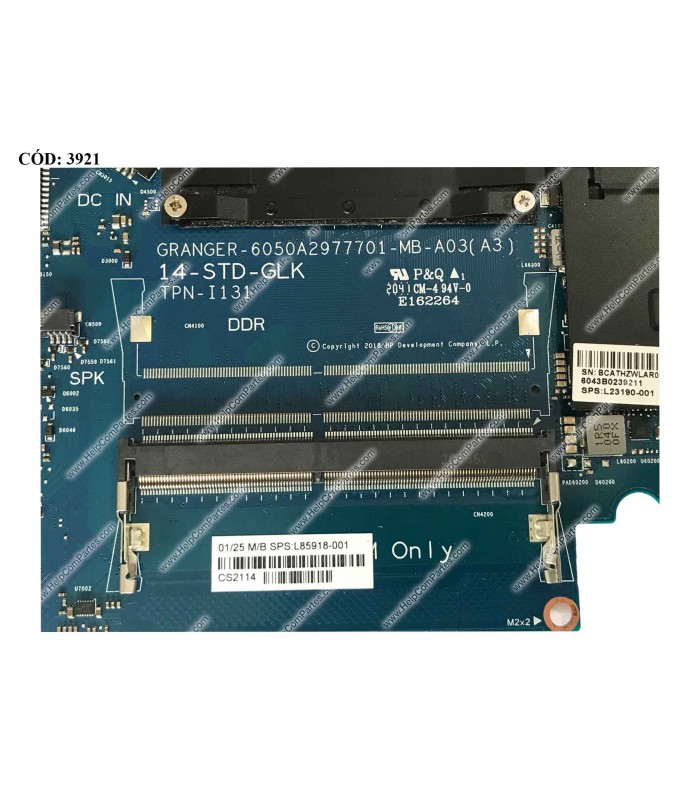MBO HP INTEL UMA CELN4020 1.10GHz NO WIN/ 240 G7 240 G8 14-CF 14S-CF 14-CK L85918-001 ORIG. (DS)