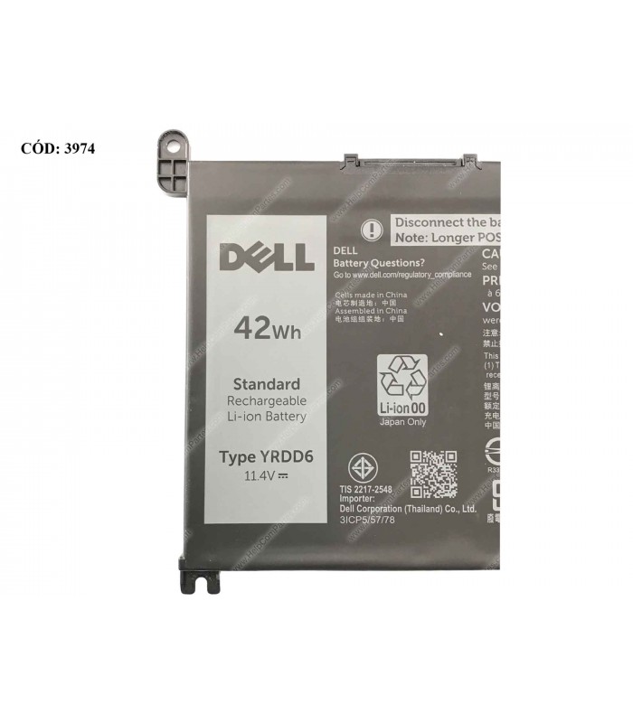 BATERIA DELL 11.4V---42Wh 3C YRDD6/Chromebook 11 3000 3110 3120 2-IN-1 SERIES 0YT39X ORIG.