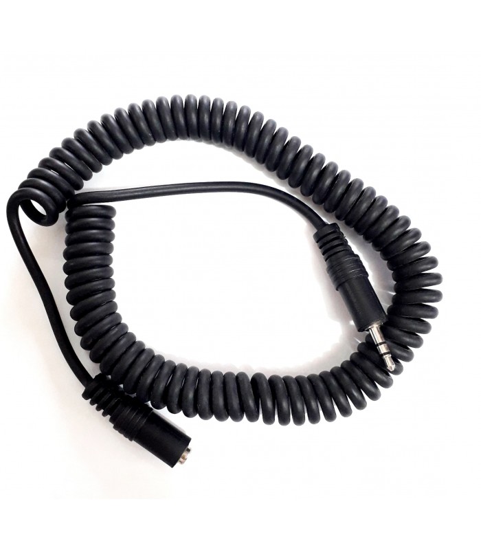 CABLE AUDIO AUXILIAR EXTENSION SPIRAL 3.5mm A 3.5mm STEREO MACHO/HEMBRA