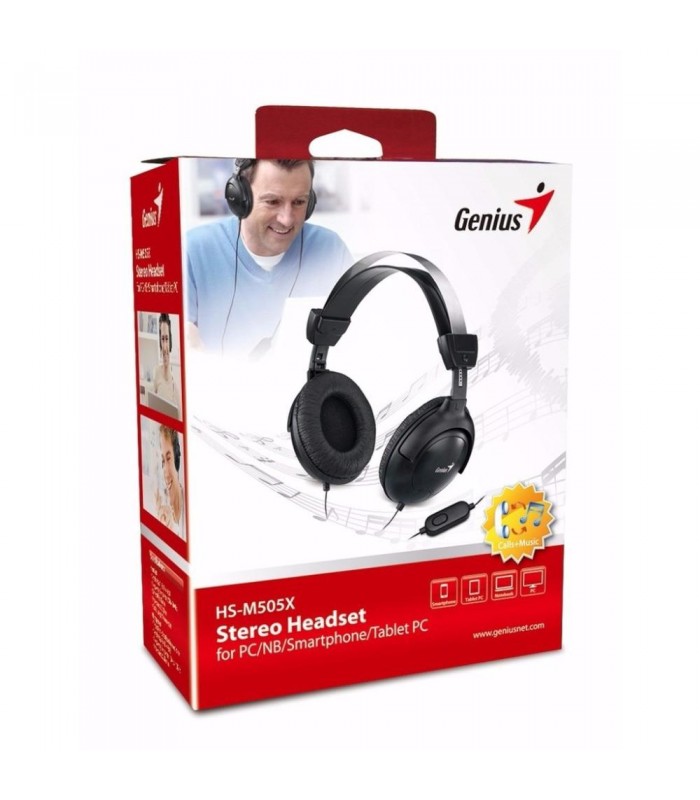 AURICULARES GENIUS HS-M505X+DIADEMA CONECTOR 3.5mm X1 NEGRO