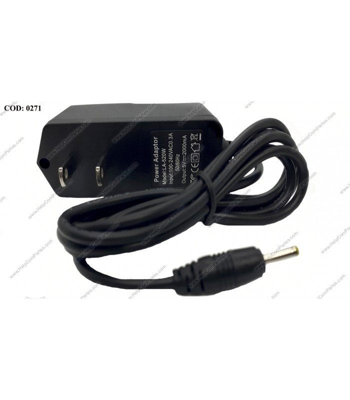 CARGADOR TABLET 5V---2A PIN FINO 0.8 100-240V~ US 50-60Hz 2PRONG LA-520W OEM