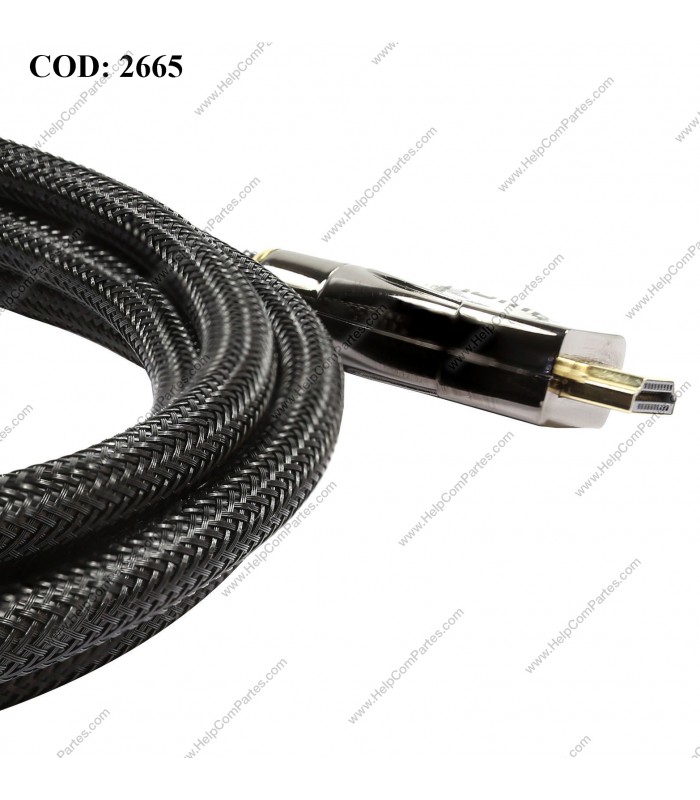 CABLE HDMI 2M MACHO A HDMI MACHO BLINDADO NEGRO