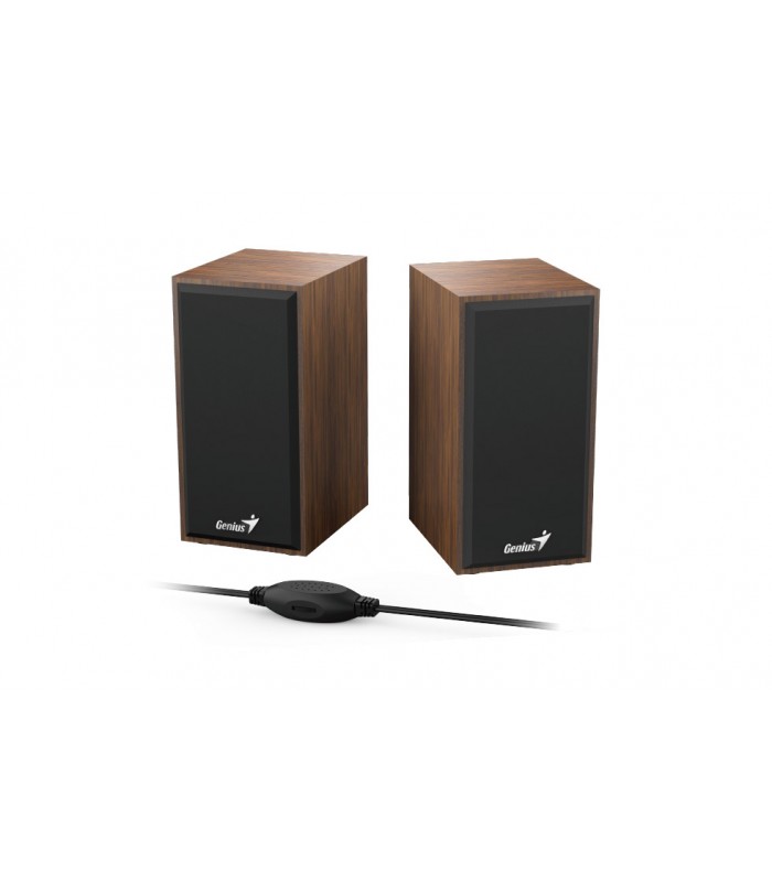 PARLANTES GENIUS SP-HF180 MADERA 6W CTRL VOL.CONECTOR USB Y 3.5mm X1
