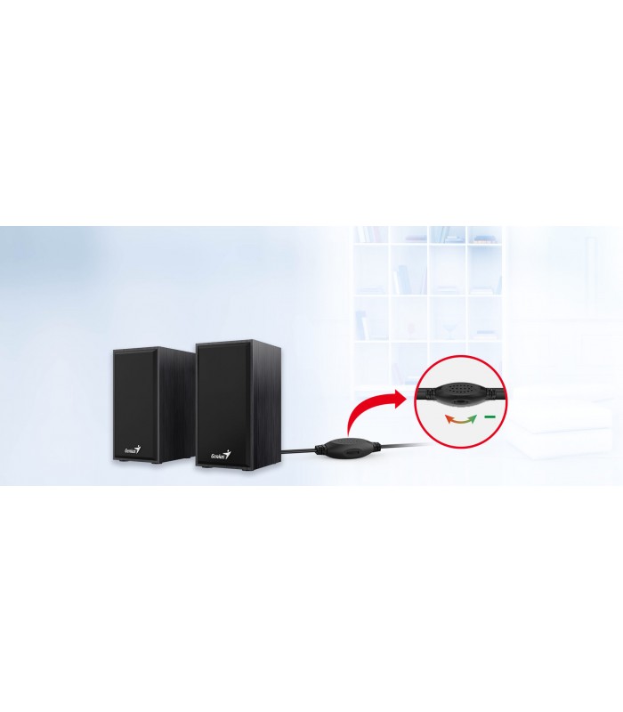 PARLANTES GENIUS SP-HF180 NEGRO 6W CTRL VOL.CONECTOR USB Y 3.5mm X1