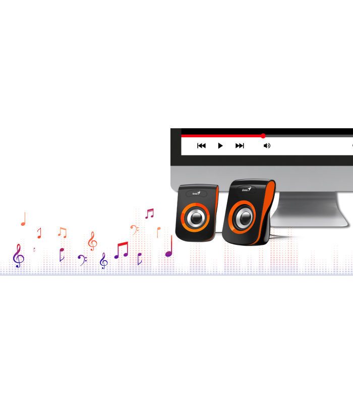 PARLANTES GENIUS SP-Q180 GRIS 6W CTRL VOL.CONECTOR USB Y 3.5mm X1