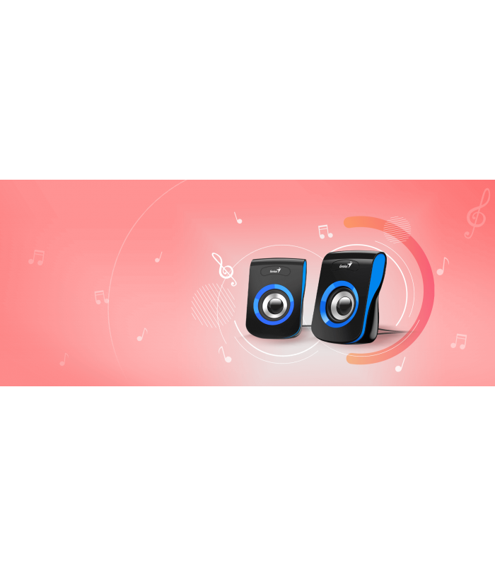PARLANTES GENIUS SP-Q180 AZUL 6W CTRL VOL.CONECTOR USB Y 3.5mm X1