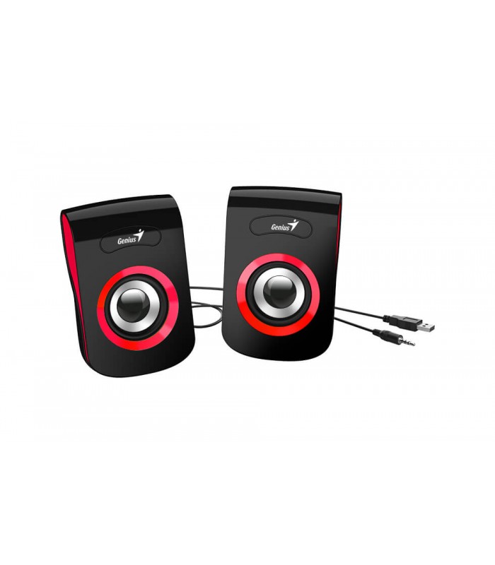 PARLANTES GENIUS SP-Q180 ROJO 6W CTRL VOL.CONECTOR USB Y 3.5mm X1