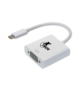 ADAPTADOR XTECH XTC-550 USB-C A VGA  HEMBRA/ 720p y 1080p A 60Hz 20CM PC WH