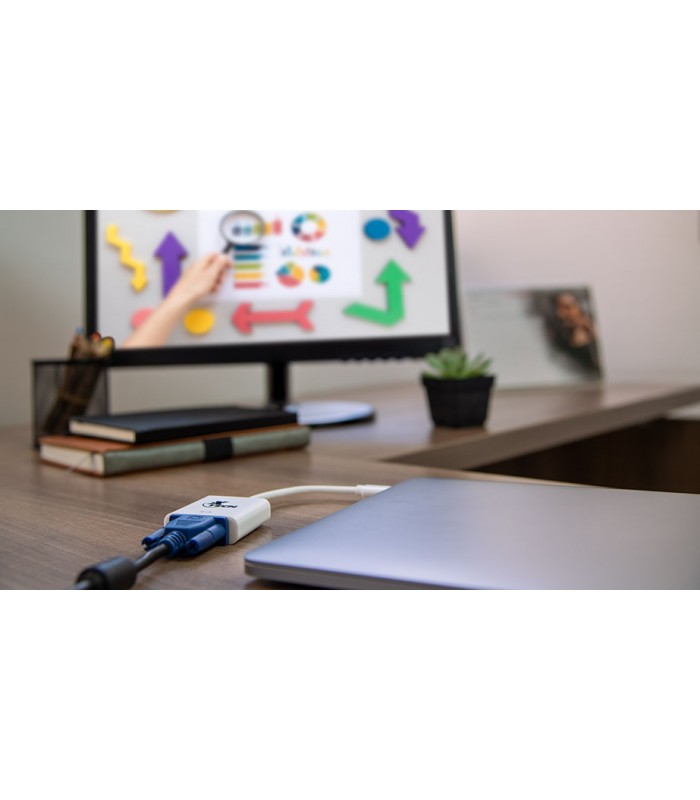 ADAPTADOR XTECH XTC-550 USB-C A VGA  HEMBRA/ 720p y 1080p A 60Hz 20CM PC WH