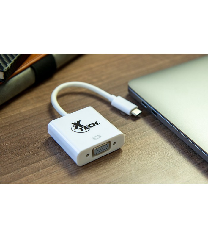 ADAPTADOR XTECH XTC-550 USB-C A VGA  HEMBRA/ 720p y 1080p A 60Hz 20CM PC WH