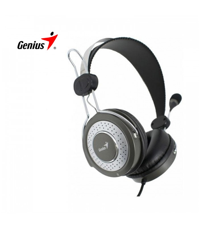 AURICULARES GENIUS HS-04SU PLATA CON MICROFONO CONECTOR 3.5mm X2