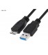 CABLE USB KINGSTON USB 3.0 MACHO A MICRO USB B 3.0 MACHO 5Gbps 55cm BK