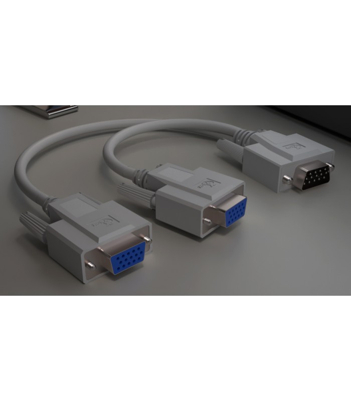 ADAPTADOR XTECH XTC-325 1VGA MACHO A 2VGA HEMBRAS 720p 15PIN 30cm MULTIPLICADOR PC 