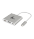ADAPTADOR XTECH XTC-565 3-en-1 USB-C A USB-C 3.1 / HDMI 4K / USB-A 3.0 HEMBRA/  5Gbps/ 15cm / PLATEADO