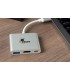 ADAPTADOR XTECH XTC-565 3-en-1 USB-C A USB-C 3.1 / HDMI 4K / USB-A 3.0 HEMBRA/  5Gbps/ 15cm / PLATEADO