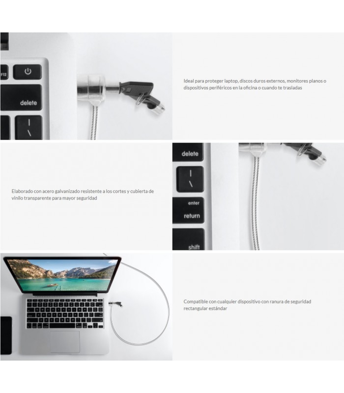 CANDADO XTECH XTA-111 CON LLAVE/PUNTA T/1.80cm/ LAPTOP