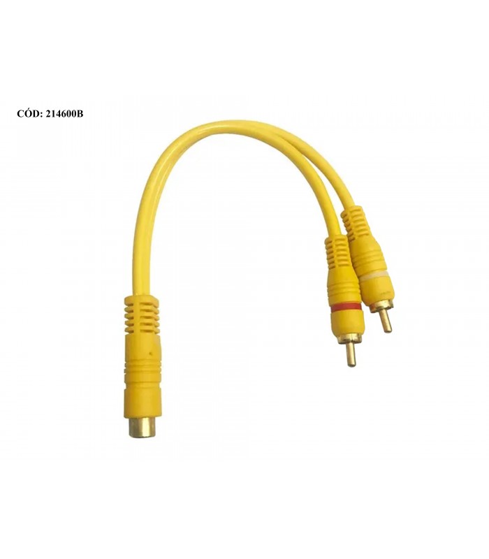 CABLE RCA BIFURCADOR YL TYPE Y 1 RCA HEMBRA A 2 RCA MACHO 25CM