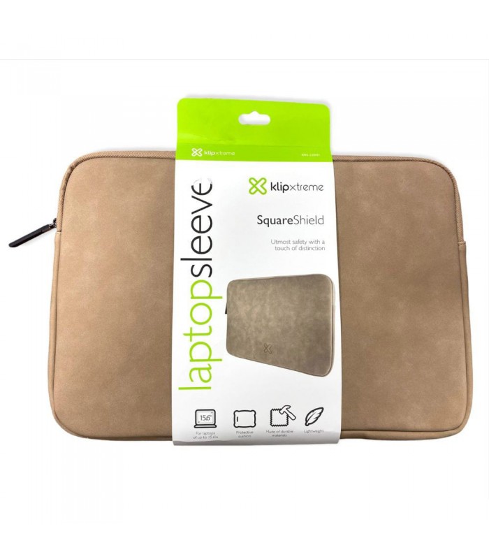 FORRO KLIP XTREME SQUARESHIELD 15.6" POLIÉSTER / CON CIERRE / BEIGE / KNS-220KH