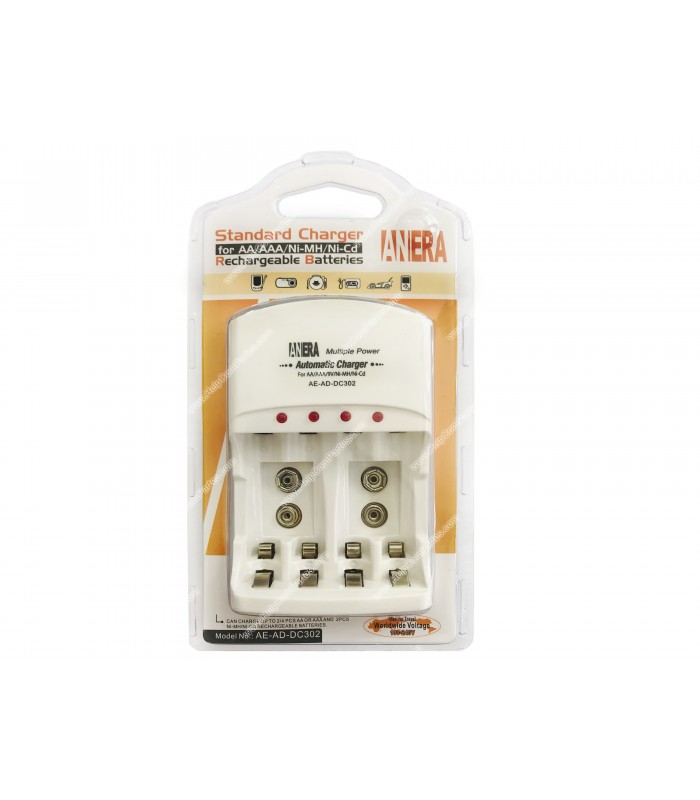 RECARGADOR ANERA PILAS AA/AAA X4 / 2X9V AE-AD-DC302