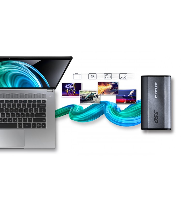 DISCO SSD EXTERNO ADATA ELITE SE880 1TB NEGRO USB 3.2 GEN2 X2 (MAX 20Gb/s) USB-C / USB-A 2000/2000 RW /AELI-SE880-1TCGY