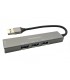 USB HUB TREQA T-304 USB-A 3.0 5Gbps A 4-PTOS USB-A HEMBRA SILVER