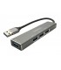 USB HUB TREQA T-304 USB-A 3.0 5Gbps A 4-PTOS USB-A HEMBRA SILVER