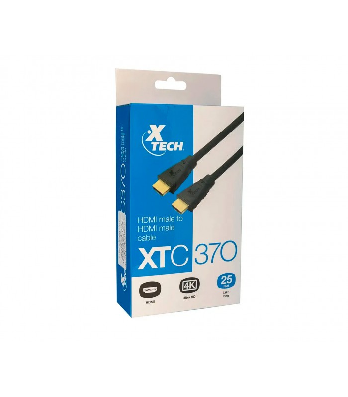 CABLE XTECH XTC-370 7.6M 25FT HDMI M/M 30AWG 4K NEGRO