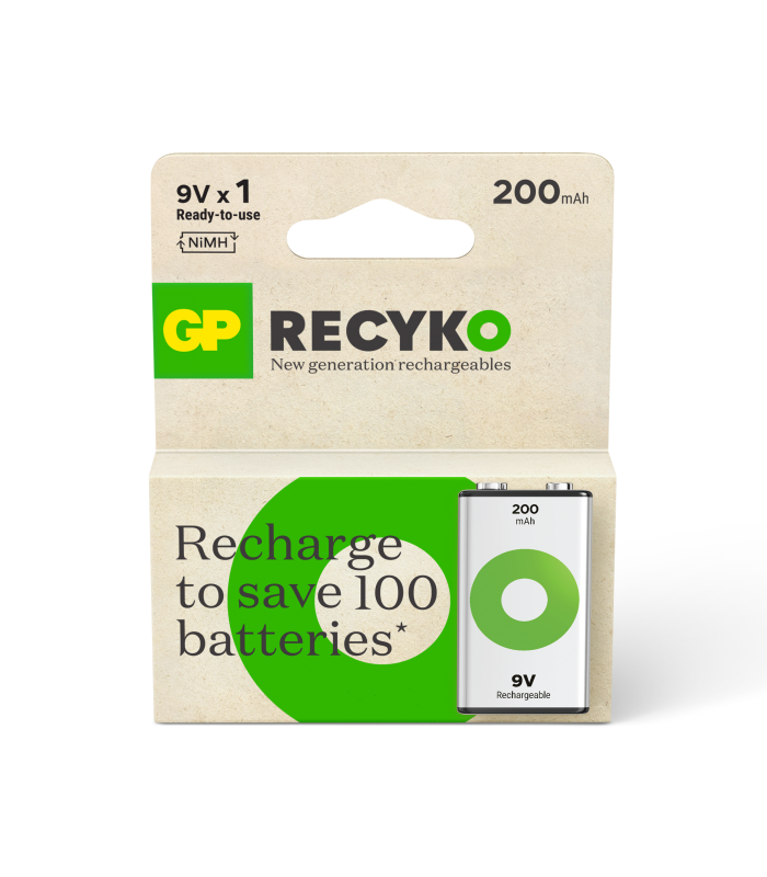 PILA GP REC RECYKO 9V 200mAh NiMH BL/1