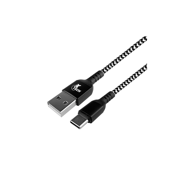 CABLE XTECH XTC-511 USB-A /M A USB-C /M 1.8M NEGRO Y BLANCO/ 3A 28AWG/ USB 2.0 480Mbps/