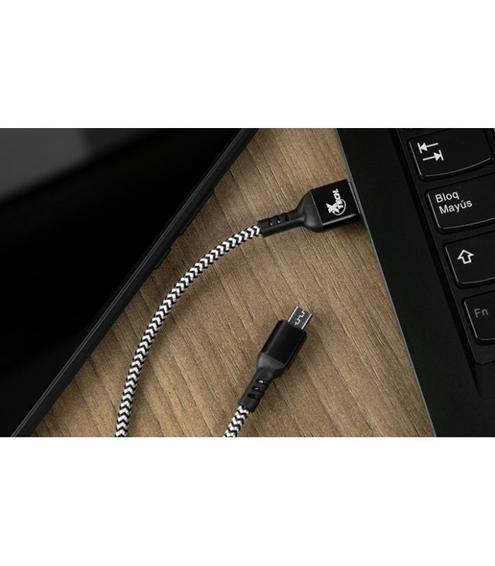 CABLE XTECH XTC-511 USB-A /M A USB-C /M 1.8M NEGRO Y BLANCO/ 3A 28AWG/ USB 2.0 480Mbps/