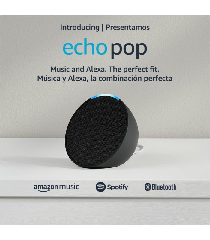 PARLANTE INTELIGENTE AMAZON ECHO POP COMPACTO / ALEXA / WIFI 2.4/5GHz / BT / EERO / CARBON /B09WNK39JN