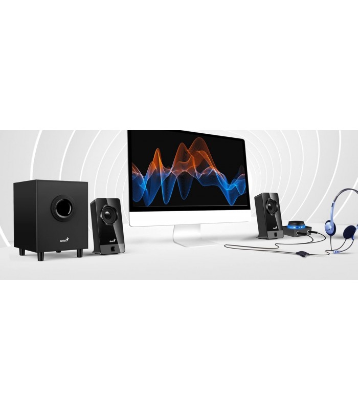 PARLANTES GENIUS SW-2.1 300X 2.1CH 10RMS 100~240V US MARRON + CTRL VOL. DUAL INPUTS