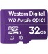 MICRO SD WD PURPLE ULTRA ENDURANCE QD101 32GB UHS-I 4K / C10 / U1 /3D NAND/ SDA 6.0/ 16TBW /24x7/NVR/SIN ADAP. /WDD032G1P0C