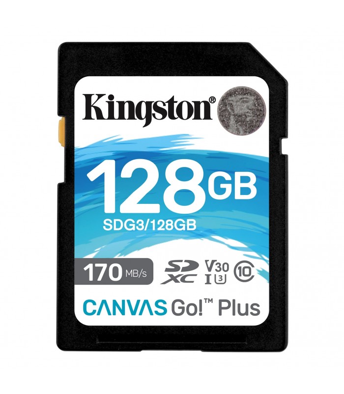SD KINGSTON CANVAS GO PLUS 128GB SDXC / UHS-I 4K / C10 / U3 / V30 /R170MB/W90MB/S SDG3/128GB