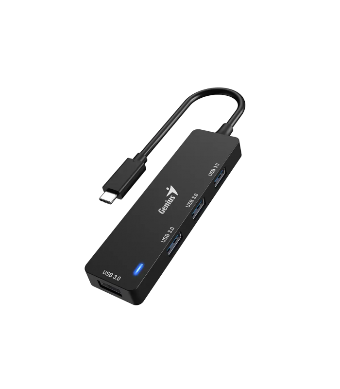 USB HUB GENIUS UH-400 USB-C A 4-PTOS USB-A 3.0 HEMBRA BK